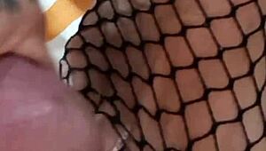 Juanlatino Fucks Her In Fishnets, Cums On Basque Feet