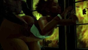 Cammy Plays With Her Cake In A Suggestive Way, Revealing Her Big Ass And Monster Cock.