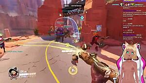 Vtuber Lewdneko plays Overwatch and gets spanked in part 2