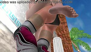 oh man this 3d animated sex video has a lesbian girl fucking another girl in her pussy and ass against the wall with some hot anal action