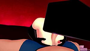 Hot girlfriend in fishnets and mask ready to fuck before bed