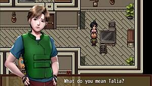 Receiving a Double Spanish from Two Busty Babes in Hentai Game