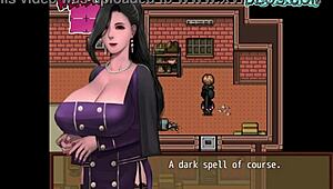 Receiving a Double Spanish from Two Busty Babes in Hentai Game