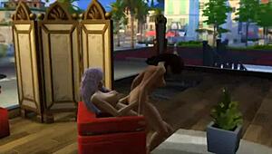 Hey, check out Seraphina getting wild with the neighbor in Sims 4!