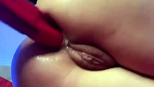 naughty mavis, uh, found her toy box for solo fun.