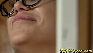 speaking of a spex babe getting anally pounded doggystyle in european amateur action