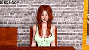Helping the hot redhead president in 3D cartoon game Being a Dik 06