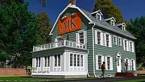 Helping the hot redhead president in 3D cartoon game Being a Dik 06