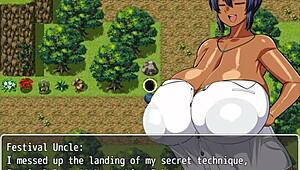 Tanned Girl Natsuki Hentai Game Ep 11 The Village Chief Masturbate On Her While She Is Changing In Public