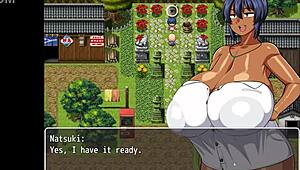 Tanned Girl Natsuki Hentai Game Ep 11 The Village Chief Masturbate On Her While She Is Changing In Public