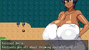 Tanned Girl Natsuki Hentai Game Ep 11 The Village Chief Masturbate On Her While She Is Changing In Public