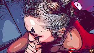 Yo, die intense Halloween neuk met geile clown Miriam Prado in hentai animatie is wild!