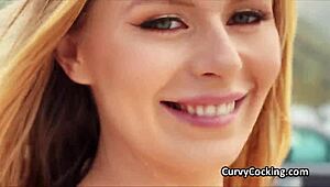 Busty blonde craves cock while rollerblading