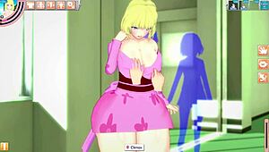 watch this blonde hentai babe squirt in the game?