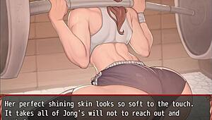 Harem in another world hentai game ep 20 gym workout exposed her pussy