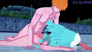 Nel Tu, Nelliel, Tier Harribel, and Ichigo Kurosaki say, let’s bang hard in Bleach hentai!