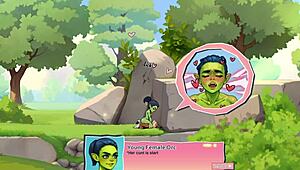 Horny Young Female Orc Sits on Lucky Boy’s Face!