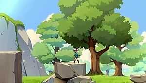 Horny Young Female Orc Sits on Lucky Boy’s Face!