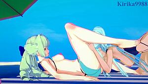 Wow, saint-germain and cagliostro dive into wild lesbian and futanari hentai action!