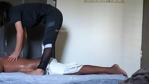 Cute ass girl gets an intense massage! Wow, look at that!
