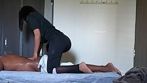 Cute ass girl gets an intense massage! Wow, look at that!