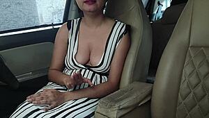 doggystyle handjob for friend in car outdoors, so risky!