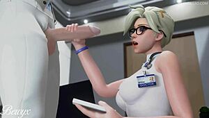 这个3D卡通合集展示嘴巴里的狂野射精。