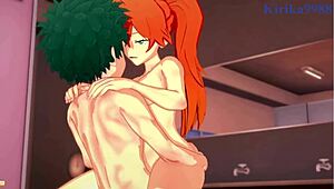 Camie Utsushimi, Itsuka Kendo, and Izuku Midoriya in wild My Hero Academia hentai creampie