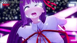 corrupted dildos got her dancing and squirting in wild anime action