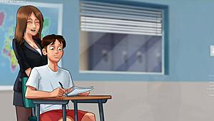 busty stepmom teases with huge breasts in 3d game saga