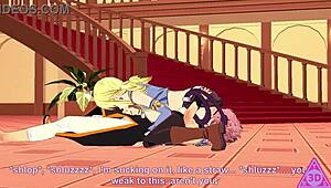 Lucy Natsu Delivers Intense Blowjob and Handjob Leading to Cumshot in Fairy Tail Hentai Uncensored Video