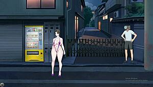 shameless milf exhibicionista showing big tits and ass. her bold anime fetish display draws every eye.