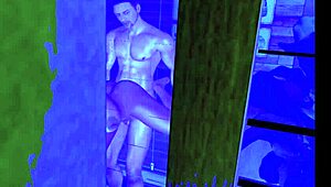 Damn! Caught by neighbor on cam while showering together!