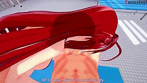 rias gremory asking for sex in the bathroom bikini hs dxd ntr madness 4