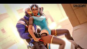 symmetra redux gets naughty in a wild perv garden hentai scene