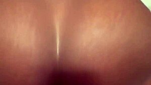 In the bedroom, the amateur ebony girl next door bends over for sucking and fucking her neighbors