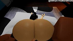 Romantic sex with cutie in roblox rp turns surprisingly rough