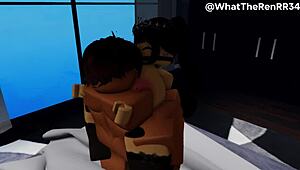 Romantic sex with cutie in roblox rp turns surprisingly rough