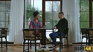 rim4k teases with brunette goddess rimjob release