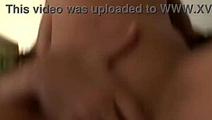 Carman gets drilled outdoors in the afternoon, ending with cum on her tongue