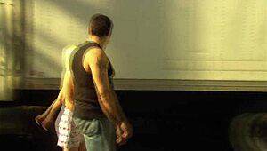 Carman gets drilled outdoors in the afternoon, ending with cum on her tongue