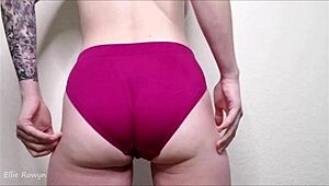 ellie rowyn feels so good lotioning her thick, tattooed ass, shaking it with passion