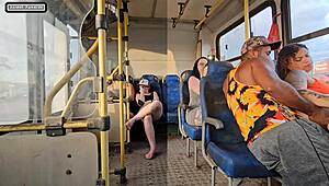 married woman flirts with stranger on bus, ends up in bed.