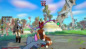 Daggan Pink Hentai Game Ep 1 with Outdoor Futanari Orgy Action