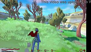 Daggan Pink Hentai Game Ep 1 with Outdoor Futanari Orgy Action