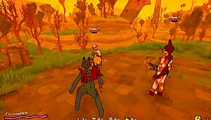 Daggan Pink Hentai Game Ep 1 with Outdoor Futanari Orgy Action