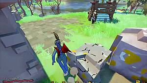 Daggan Pink Hentai Game Ep 1 with Outdoor Futanari Orgy Action