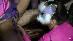 in a cosplay foursome, big cocks drill tight pussies of horny whores