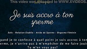 She’s totally hooked on your cum in this French audio JOI.