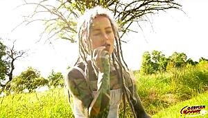 German Scout Finds Split Tongue Star Anuskatzz for Rough Anal Casting